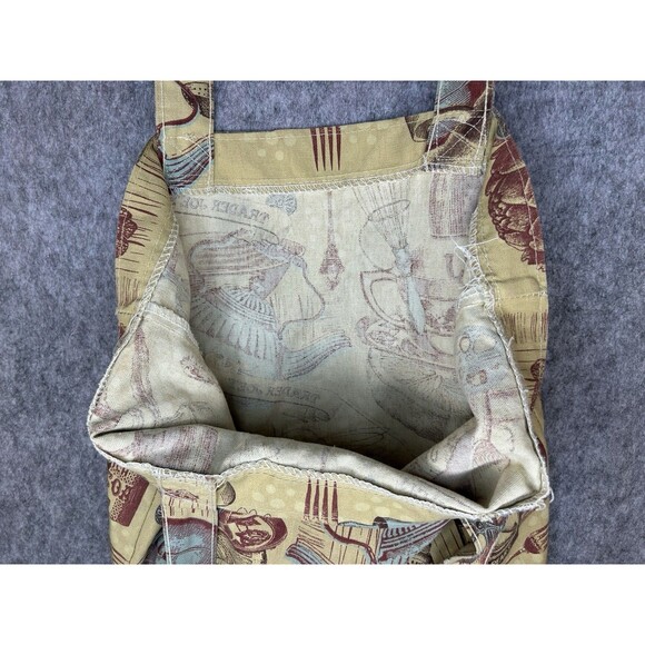 Trader Joe’s Canvas Vintage Look Tote Bag Kitchen Utensils Wine Baking Tea Cocoa - Picture 10 of 11